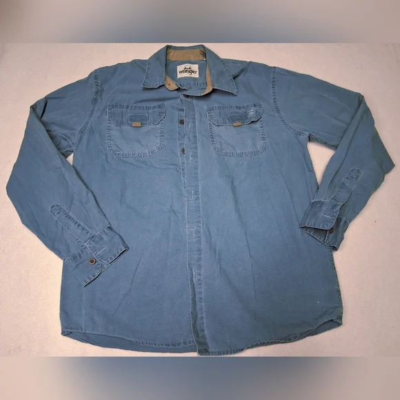 Wrangler Men's Denim Blue Casual Shirt - Picture 1 of 11